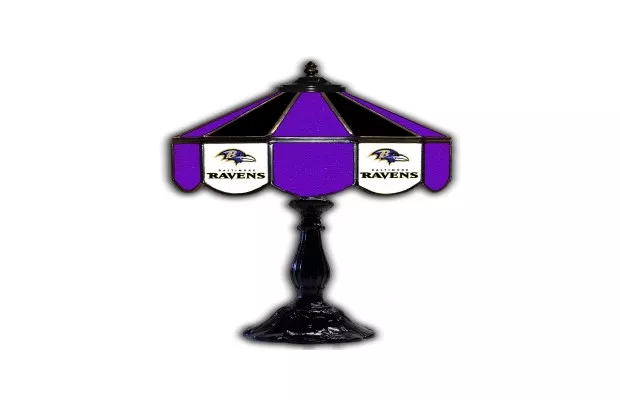 Baltimore Ravens 21” Glass Table Lamp For Sale – Game Room Gorilla