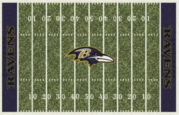 Baltimore Ravens Homefield Rug Multiple Sizes For Sale – Game Room Gorilla