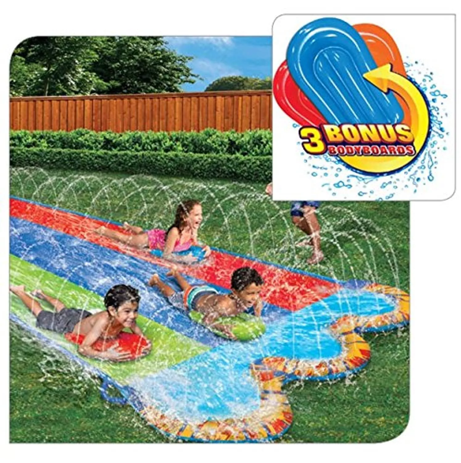 BANZAI Water Slide with Splash Pool for Ages 5-12, Multicolor, Large