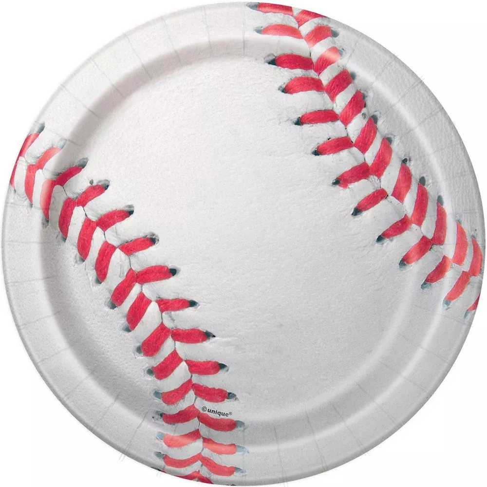 Baseball Party Dessert Paper Plates, 7', 8 Ct.