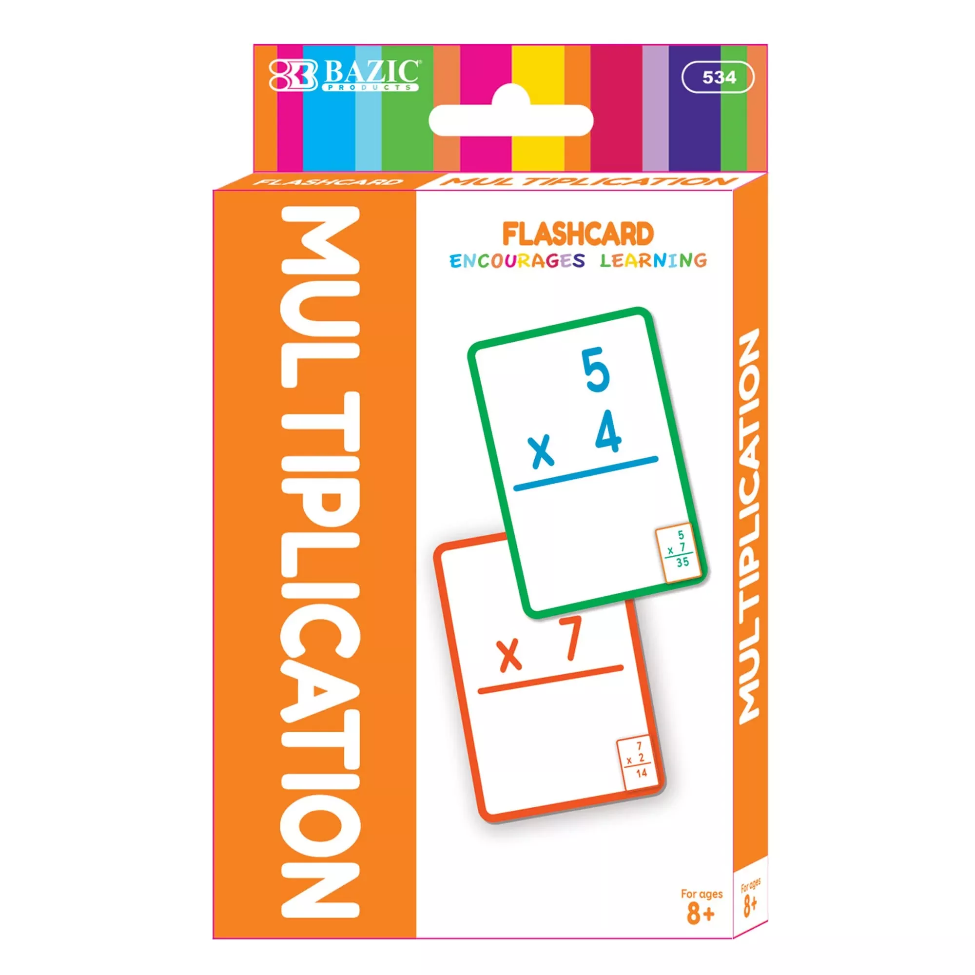 BAZIC Multiplication Flash Cards, Large, White, 36 Cards per Pack