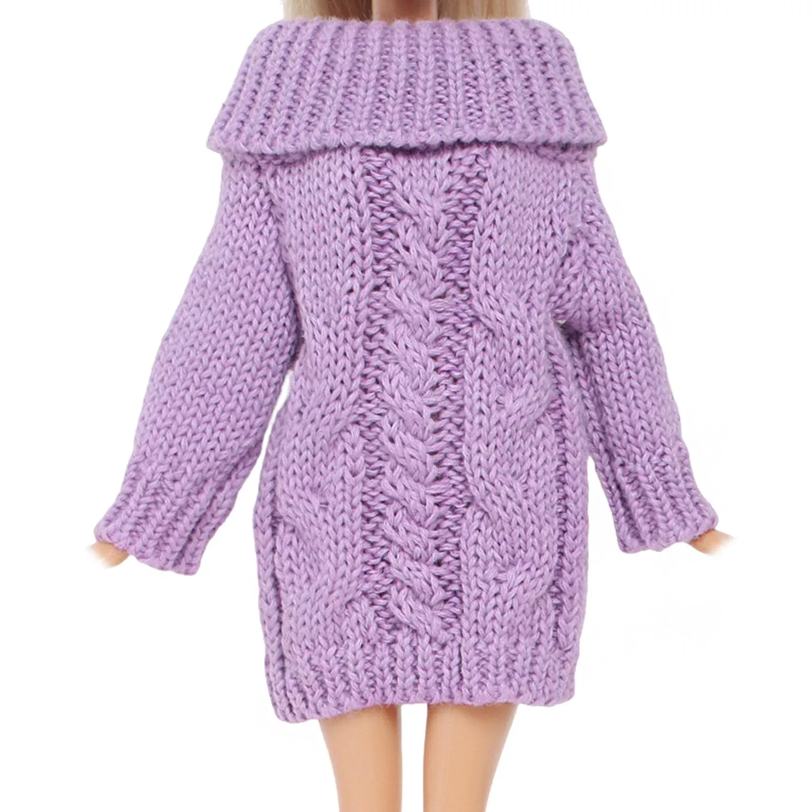 BJDBUS Purple Knitted Sweater for 11.5 inch Dolls - Medium