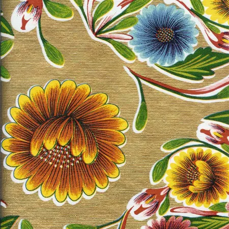 Bloom Gold Print Oil Cloth