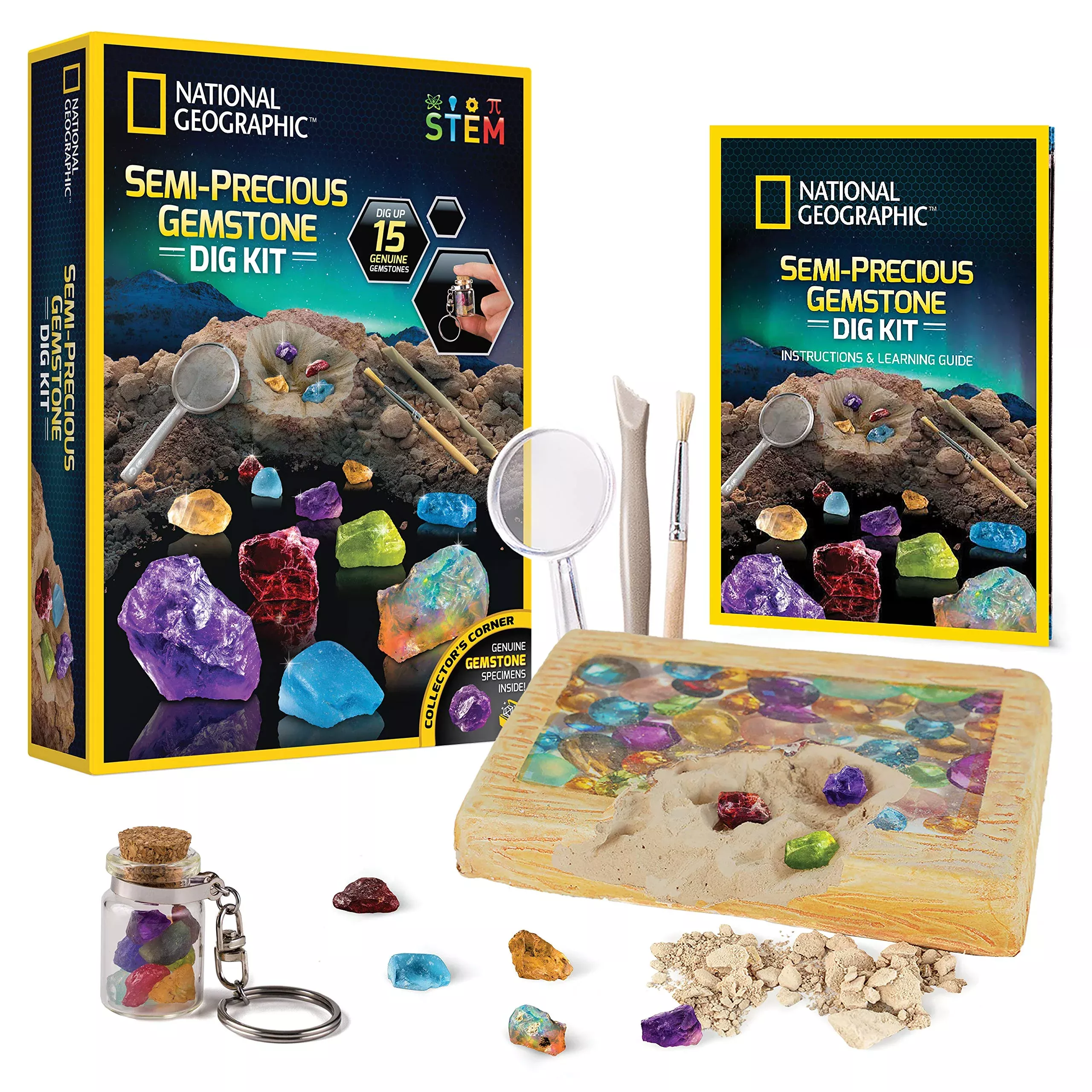 Blue Marble Dig Kit for Kids - Semi-Precious Gemstones - One Size - Black