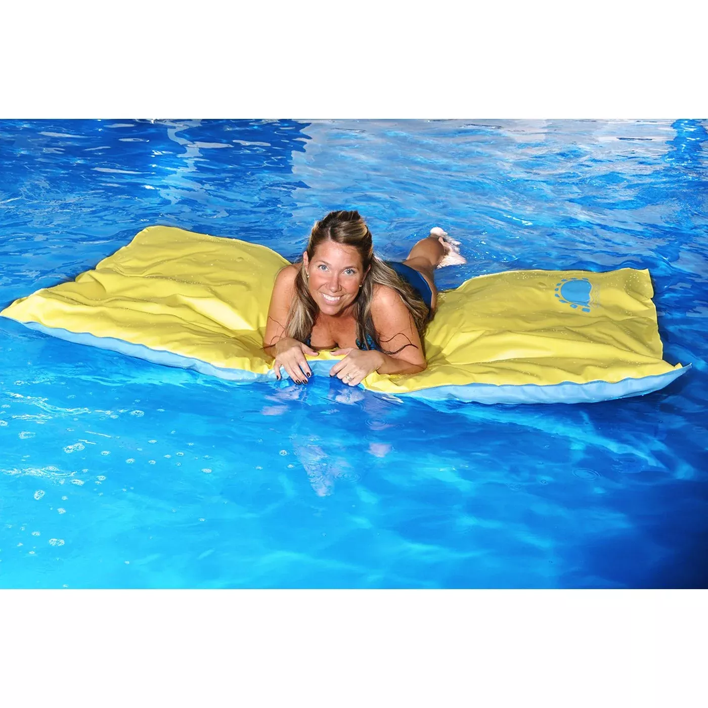 Blue Wave Cloud-Like Float for Pool & Beach, 70" x 40", Yellow
