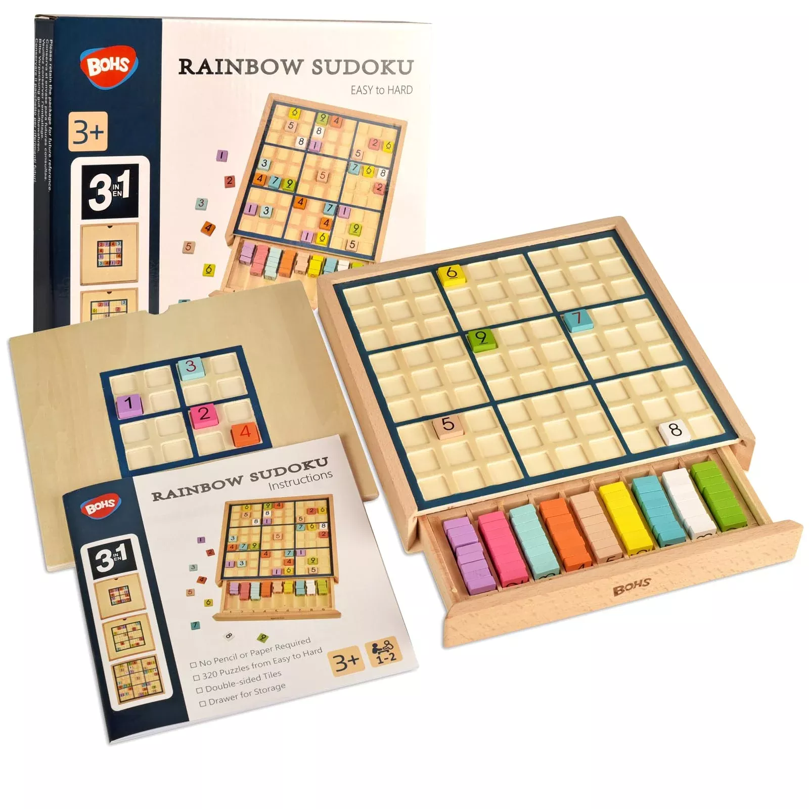 BOHS Sudoku Puzzle Game - 9x9 Multicolor Grid, Logic-Based Challenge