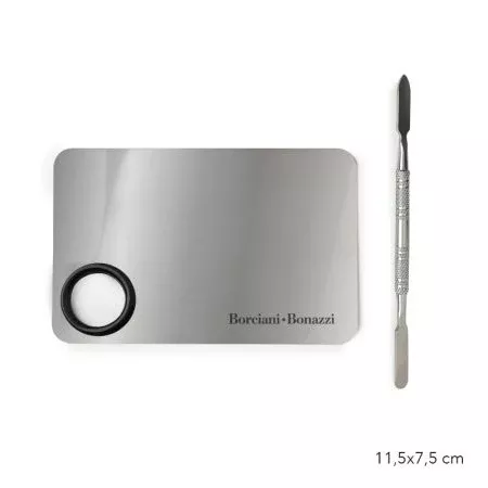 Borciani e Bonazzi - Rectangular Stainless Steel Palette with Spatula Included – Small Version
