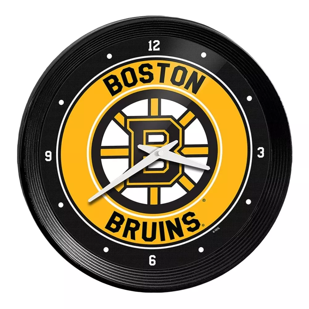 Boston Bruins: Ribbed Frame Wall Clock