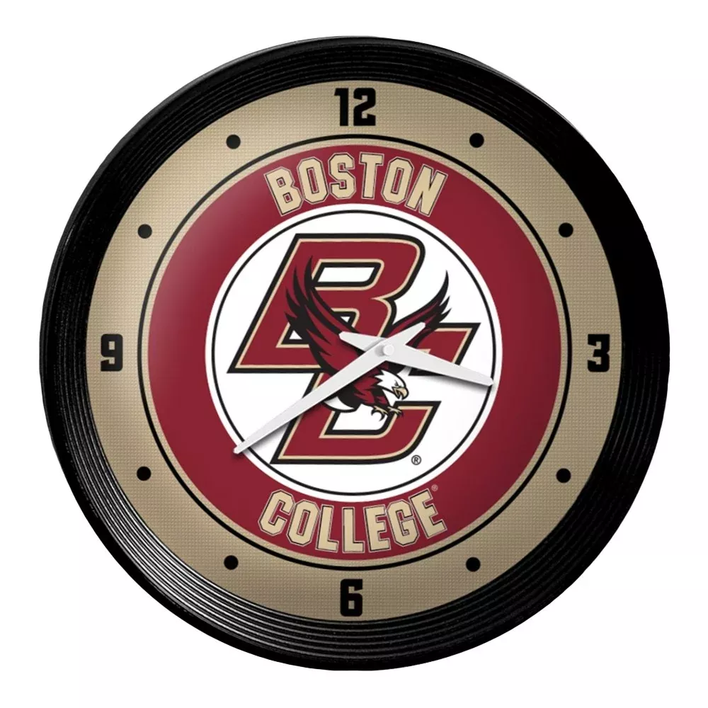 Boston College Eagles: Ribbed Frame Wall Clock