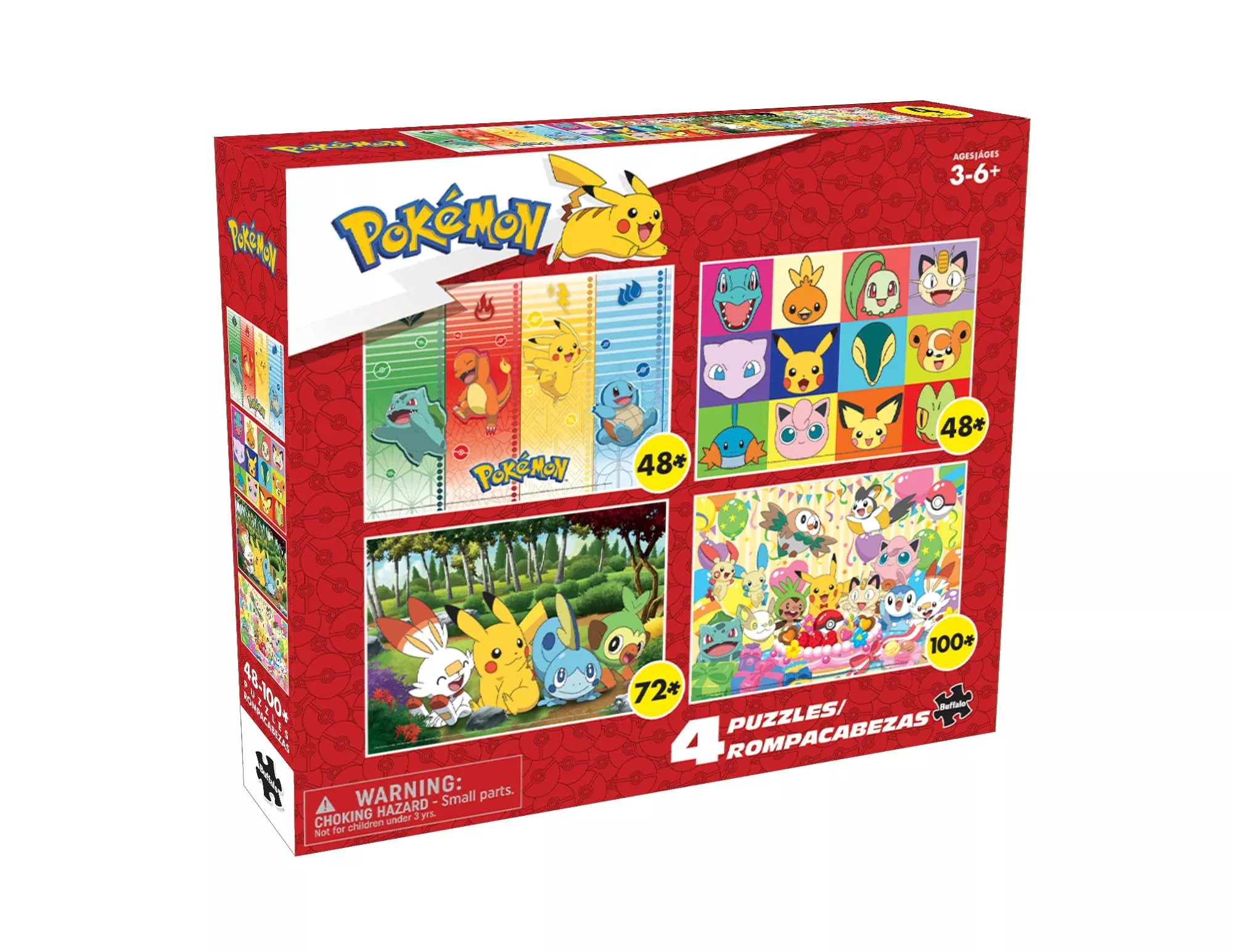 Buffalo Games 4 Pack Pokémon Jigsaw Puzzles 500 Piece Multicolor