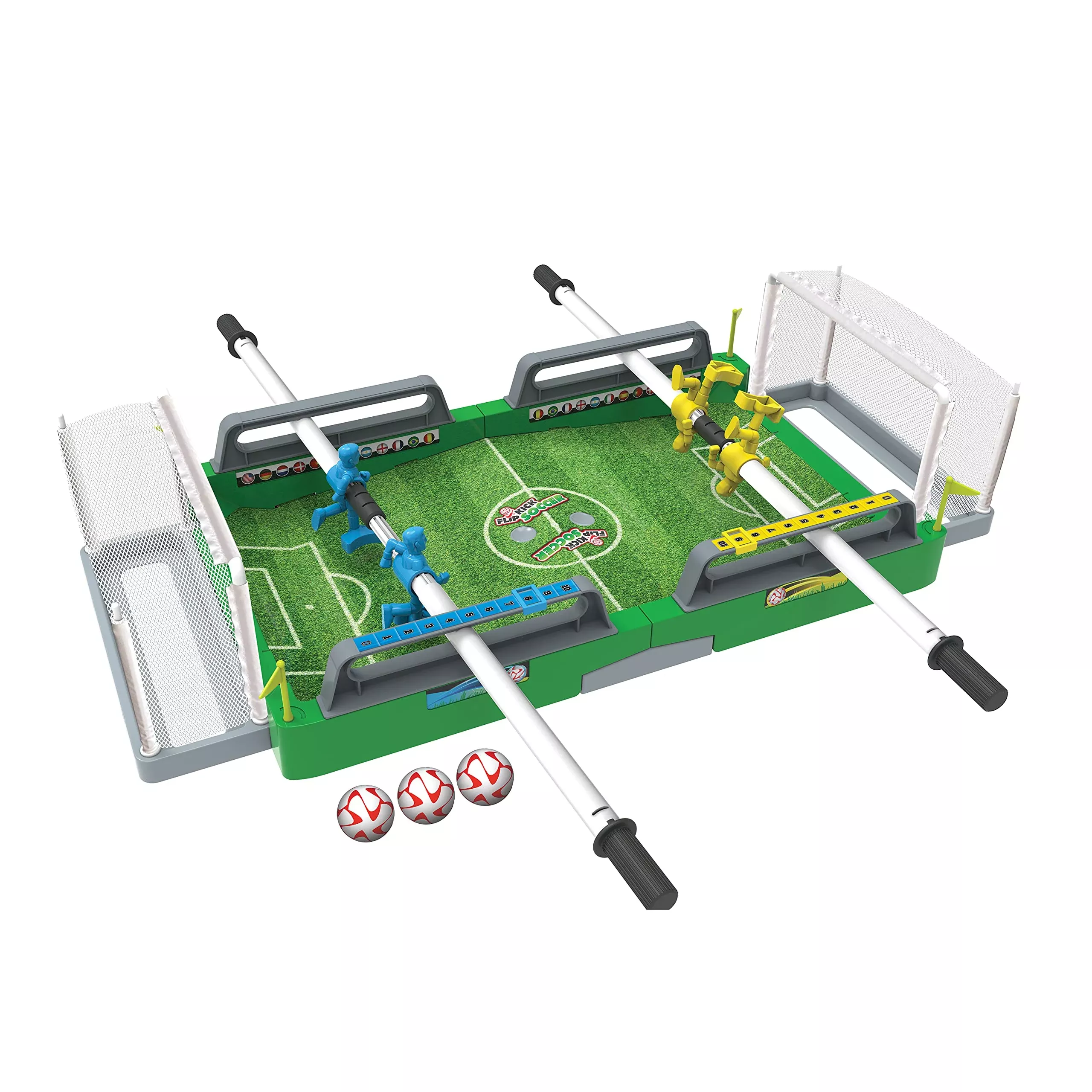 Buffalo Games Flip Kick Soccer Table Game for 2-4 Players, Multicolor