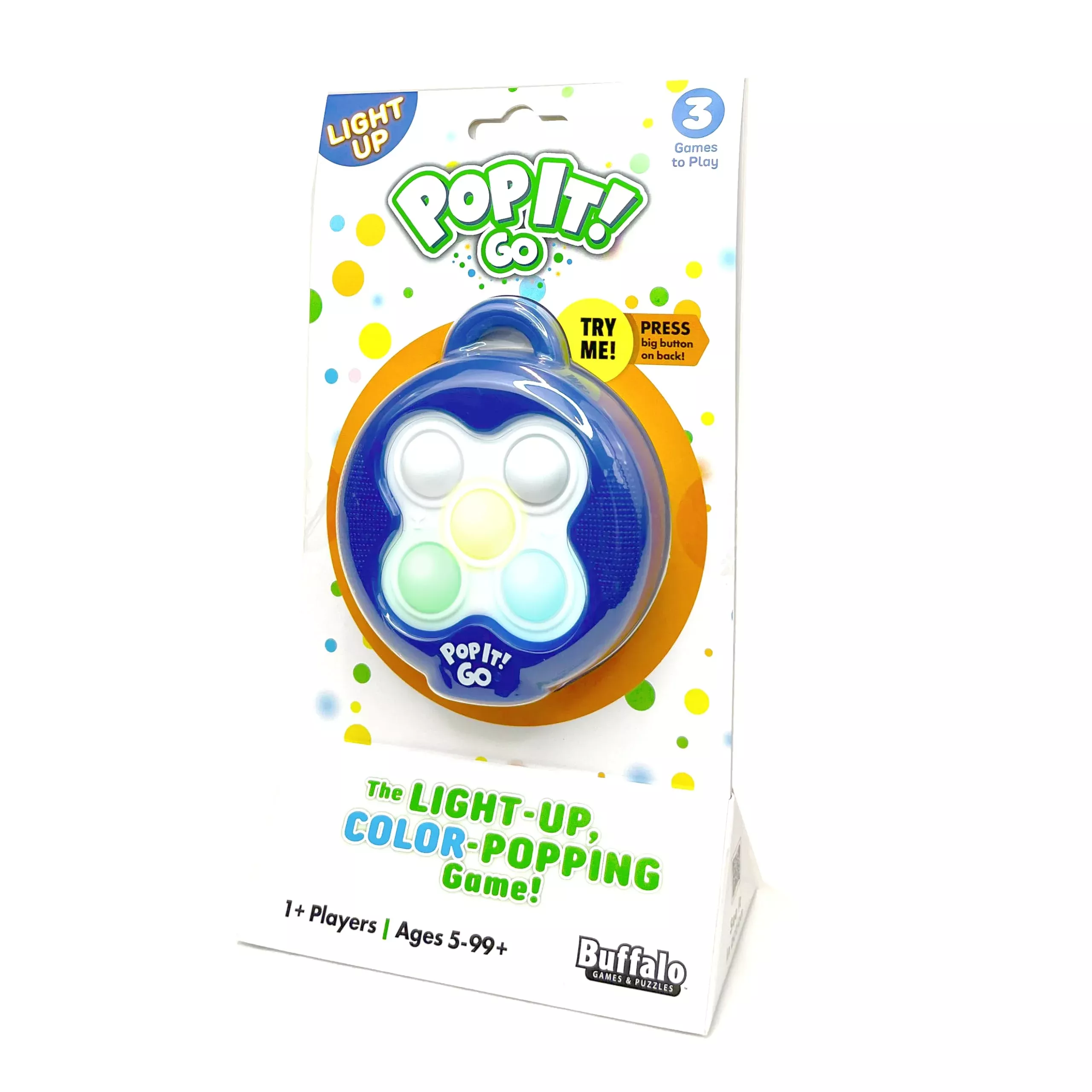 Buffalo Games Pop It! Go Sensory Game - Medium, White, 3 Modes