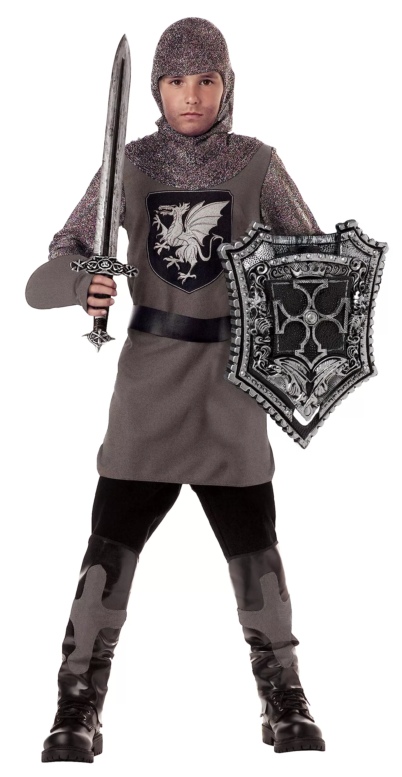 California Costumes Knight Costume for Kids, Medium, Black/Silver