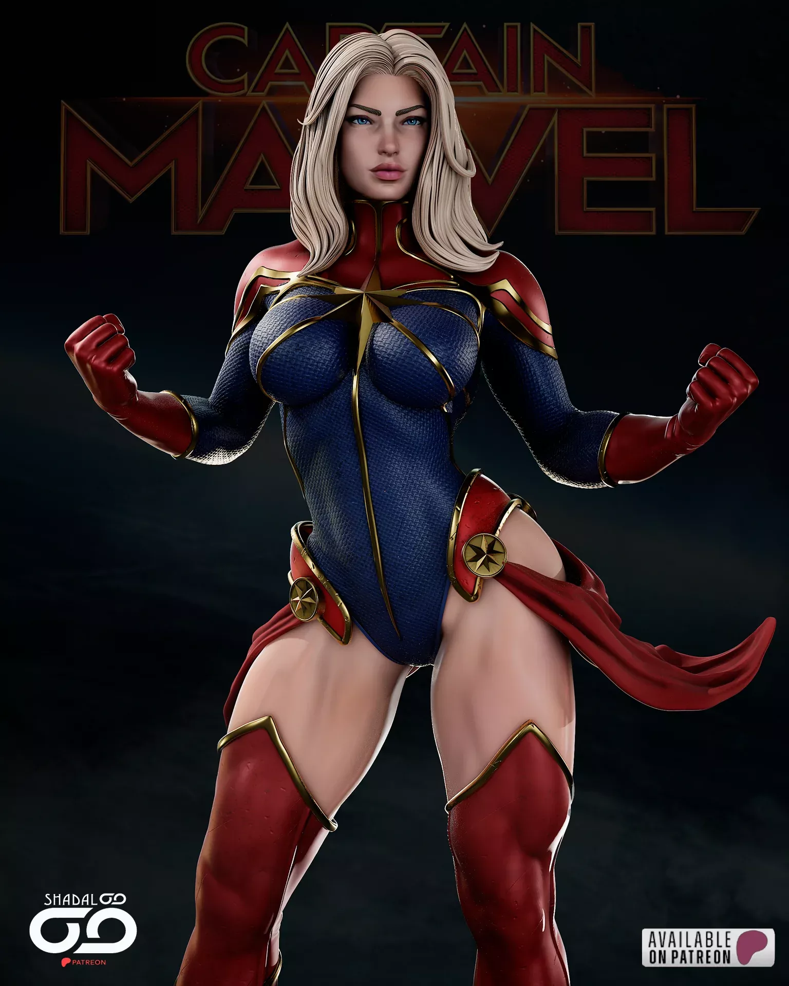 Captain Marvel Resin Sculpture Fan Art - MTO (SDO)