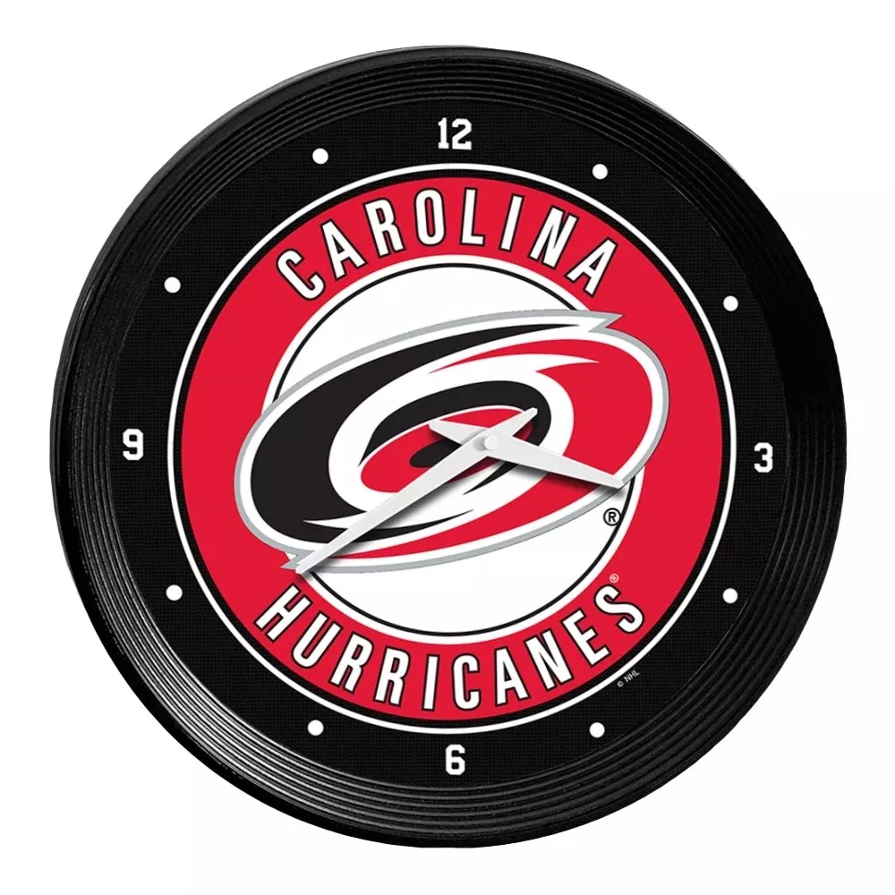 Carolina Hurricanes: Ribbed Frame Wall Clock