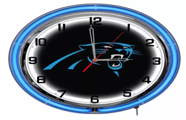 Carolina Panthers 14in Neon Clock For Sale – Game Room Gorilla