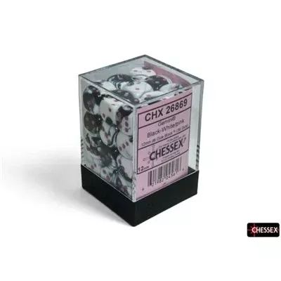 Chessex Dice: Gemini Black-White/Pink 36D6