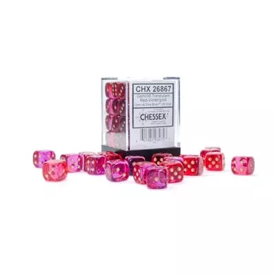 Chessex Dice: Gemini - Translucent Red-Violet / Gold 36D6
