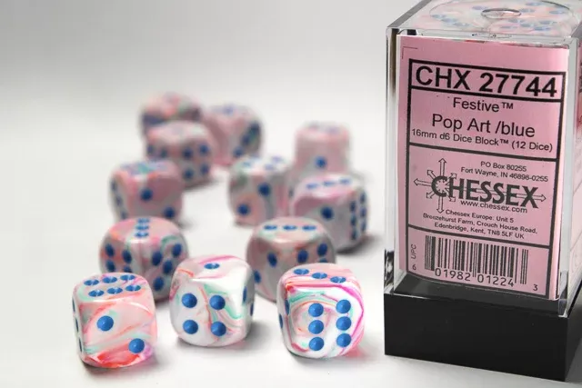 Chessex Dice: Pop-Art/Blue 12D6