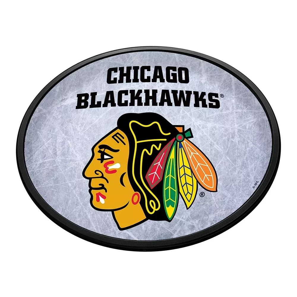 Chicago Blackhawks: Ice Rink - Oval Slimline Lighted Wall Sign