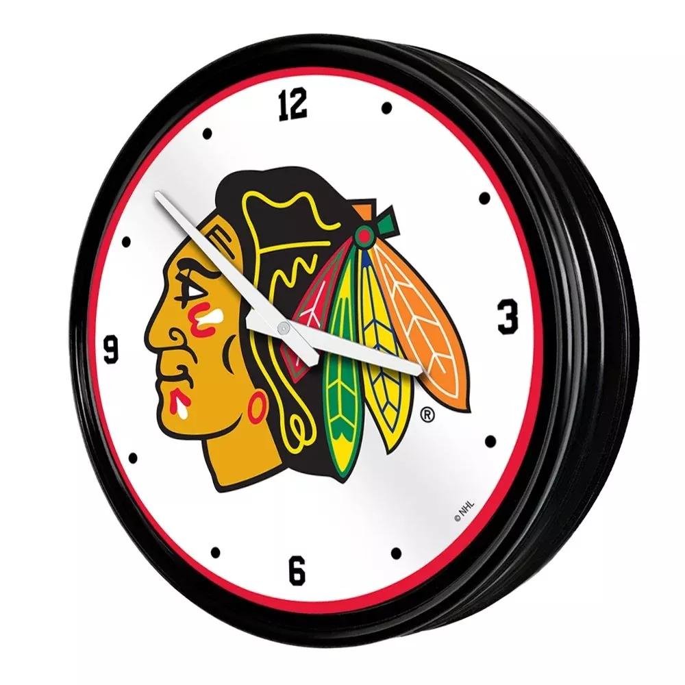 Chicago Blackhawks: Retro Lighted Wall Clock