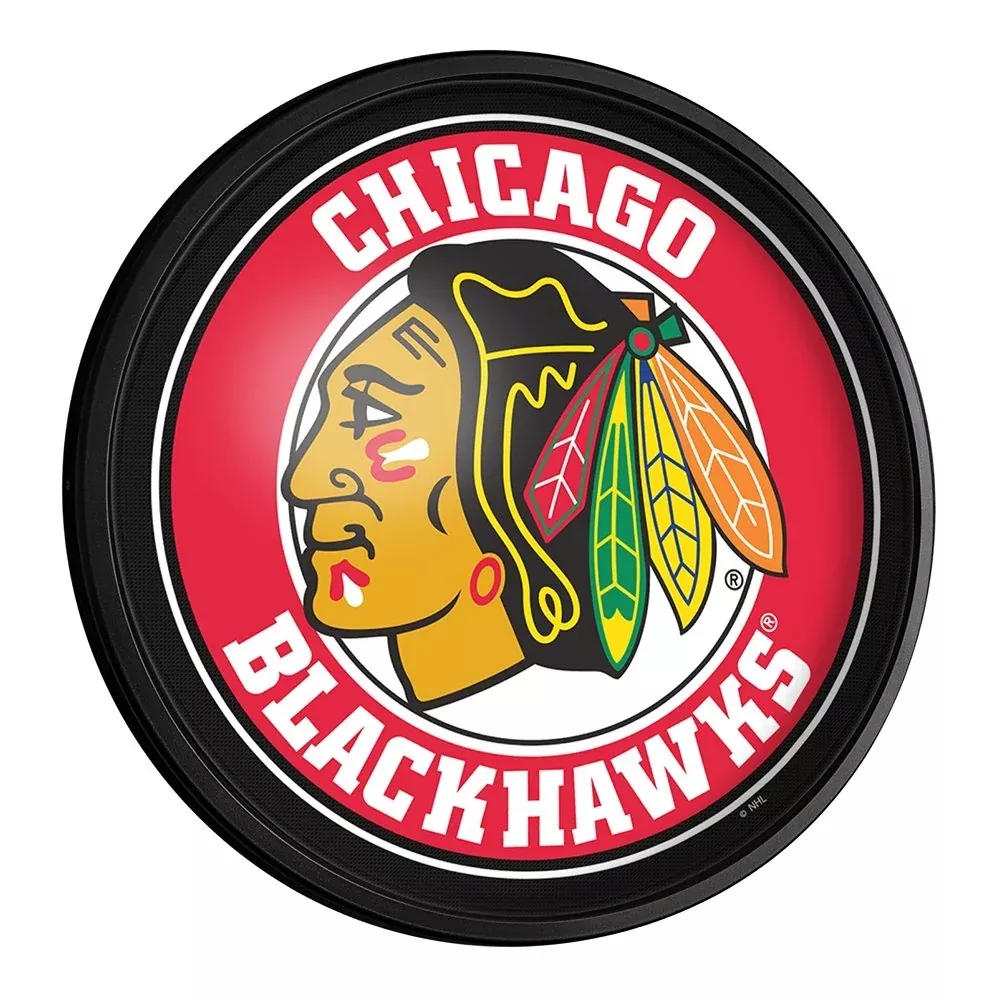 Chicago Blackhawks: Round Slimline Lighted Wall Sign