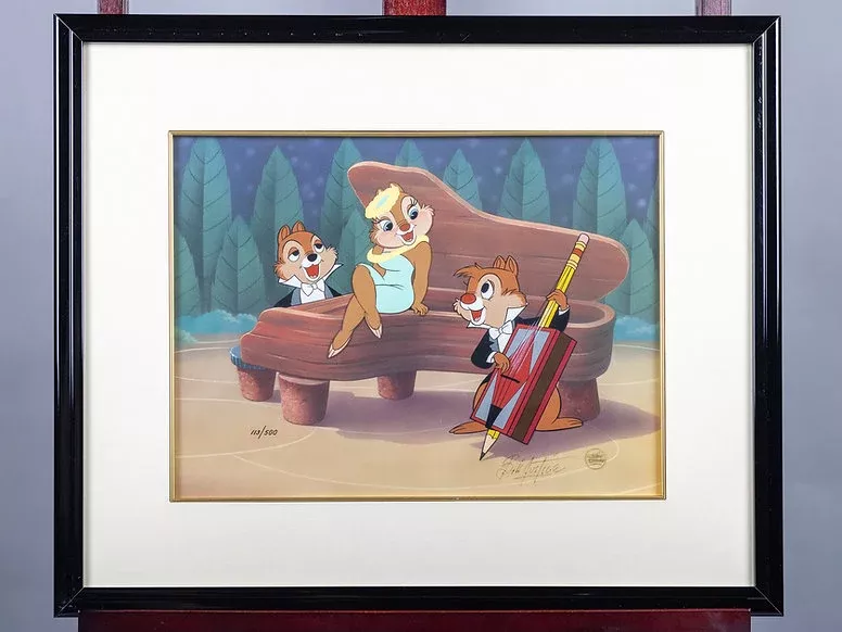 Chip and Dale Two Chips and a Miss Ltd Ed Animation Cel Signed 1952 Di
