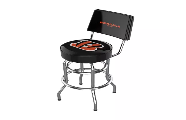 Cincinnati Bengals Chrome Barstool With Back For Sale – Game Room Gorilla