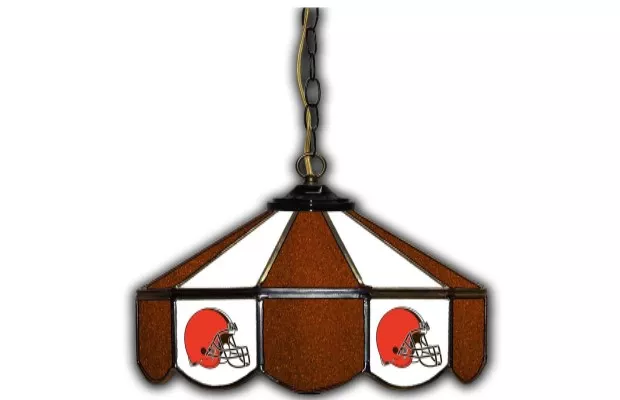 Cleveland Browns 14 Inch Stained Glass Pub Light For Sale – Game Room Gorilla