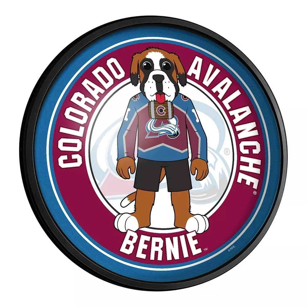 Colorado Avalanche: Bernie - Round Slimline Lighted Wall Sign