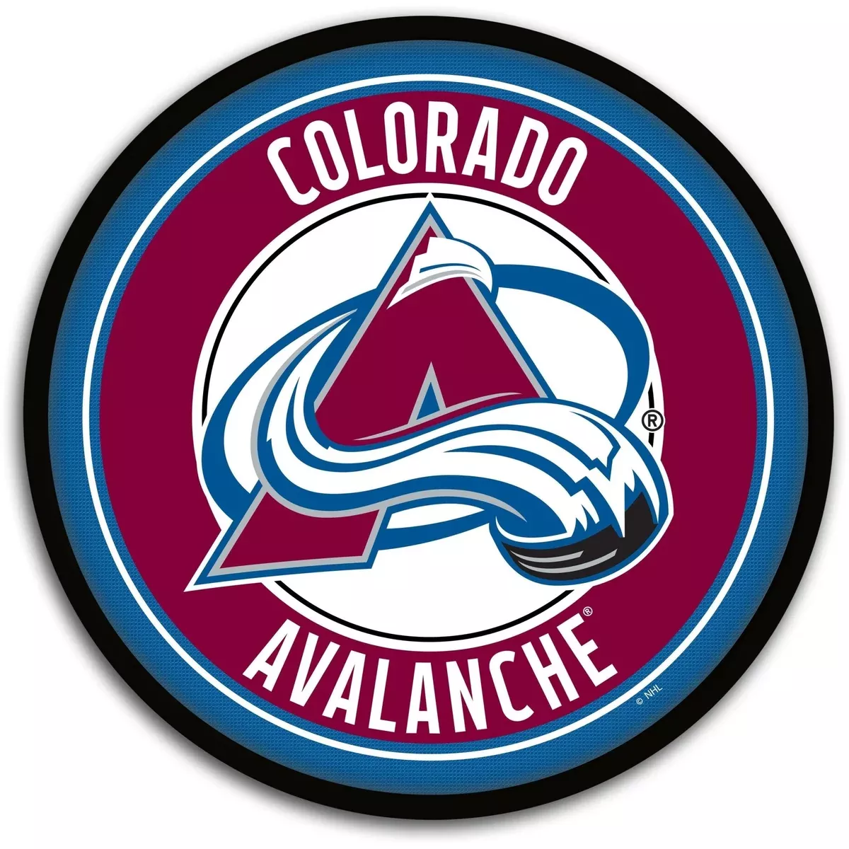 Colorado Avalanche: Modern Disc Wall Sign
