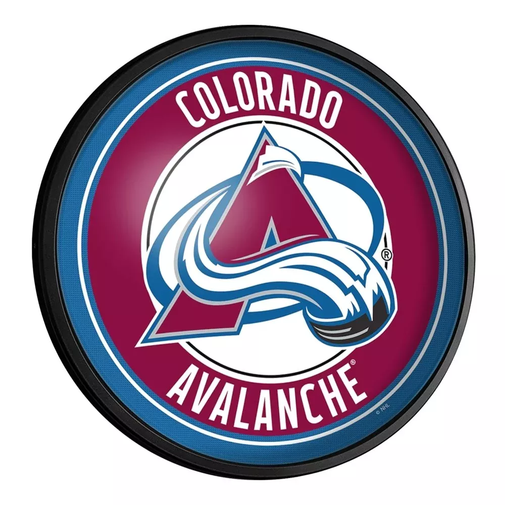 Colorado Avalanche: Round Slimline Lighted Wall Sign