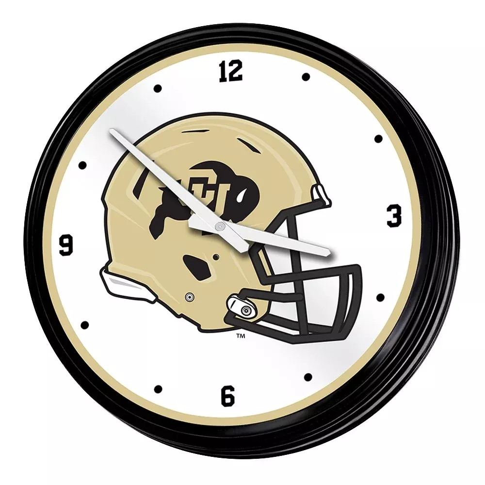 Colorado Buffaloes: Helmet - Retro Lighted Wall Clock