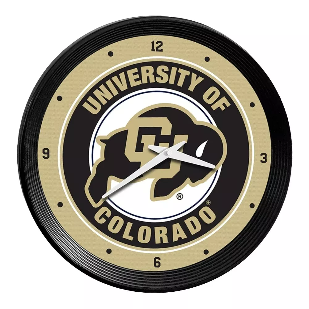 Colorado Buffaloes: Ribbed Frame Wall Clock
