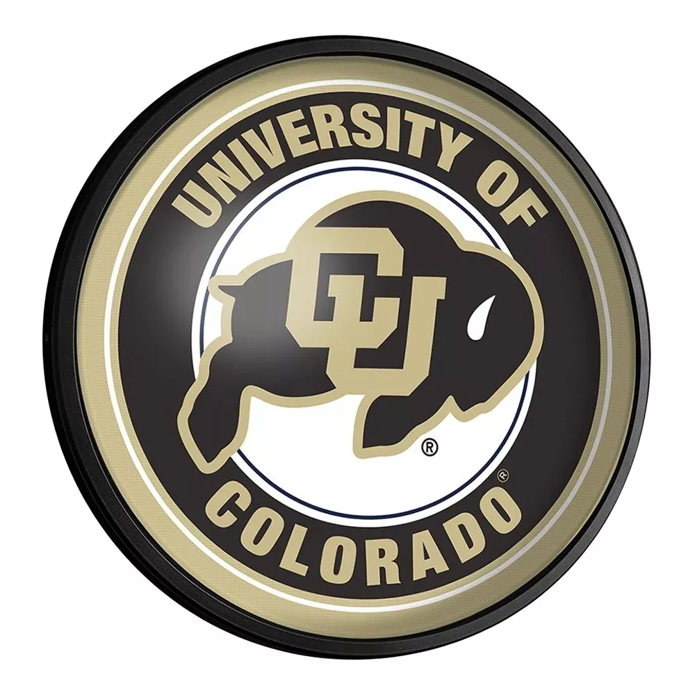 Colorado Buffaloes: Round Slimline Lighted Wall Sign