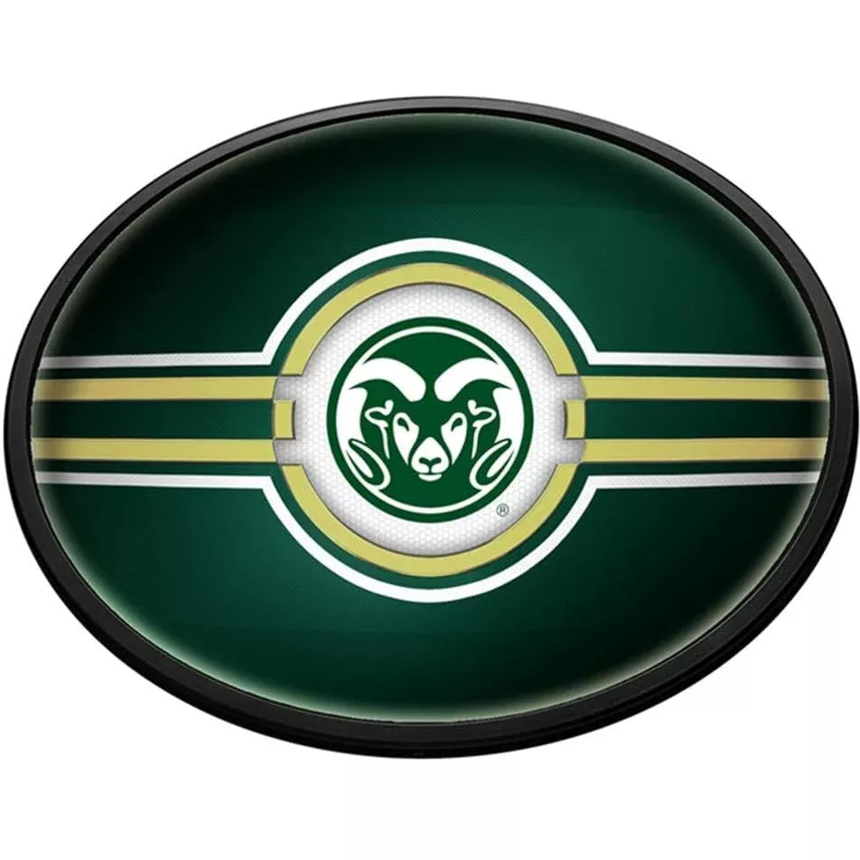 Colorado State Rams: Oval Slimline Lighted Wall Sign