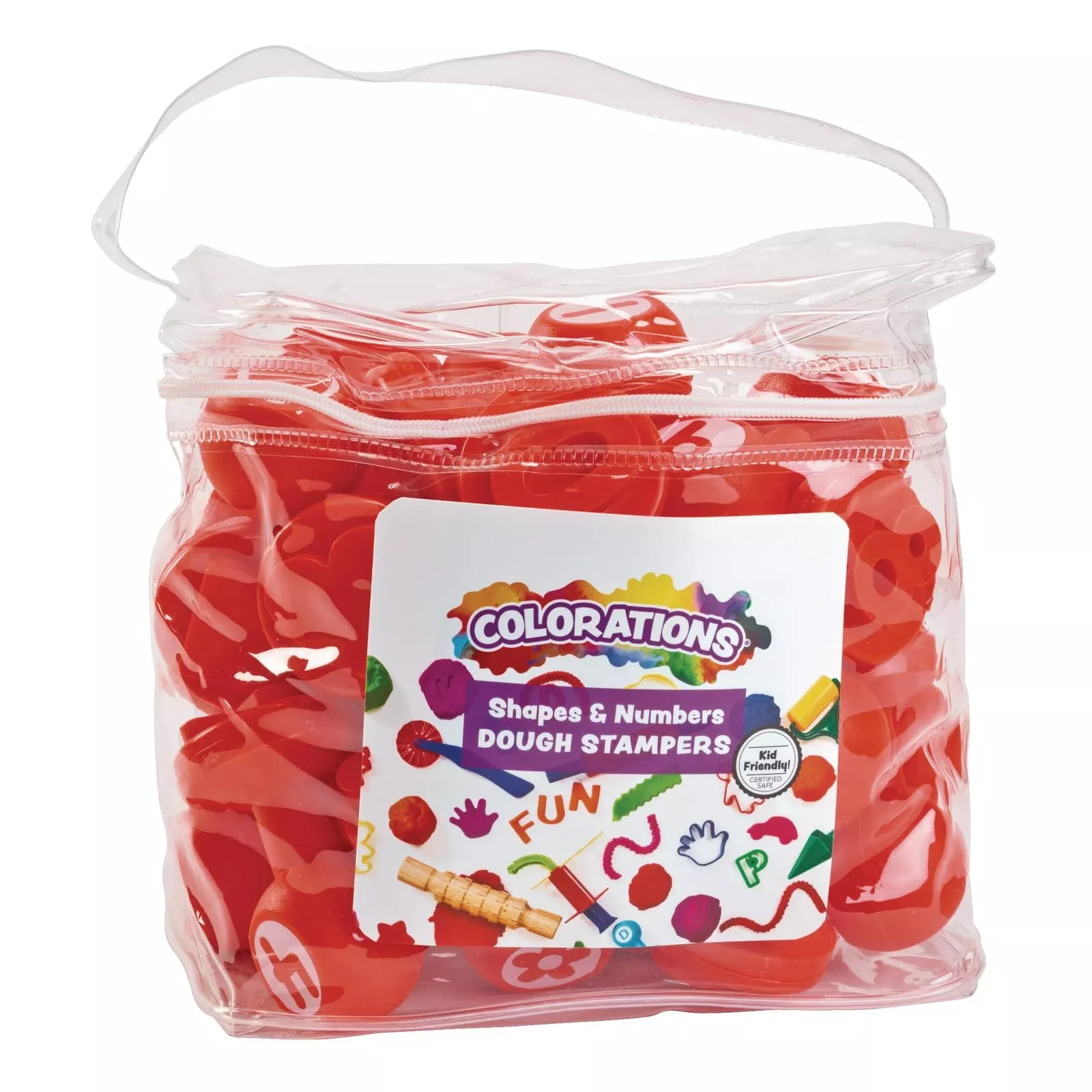 Colorations Easy Grip Dough Stampers Set of 26 for Toddlers, Red