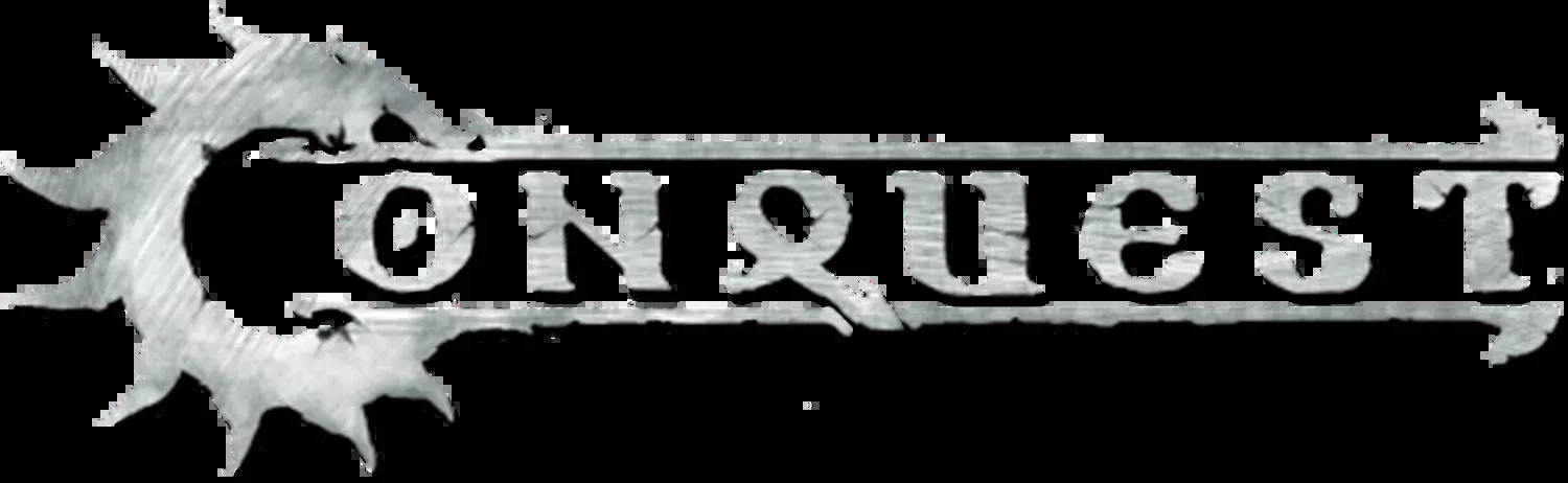 Conquest: First Blood Logo on Dark Red/Black Marbled Dice [April, 2026]