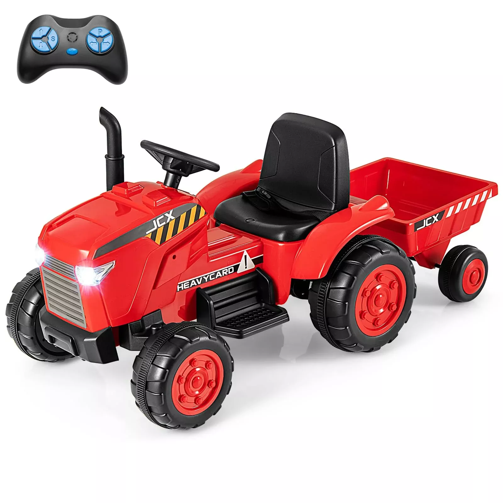 Costzon 2-in-1 Ride-On Tractor for Kids, Red, Large, Remote Control