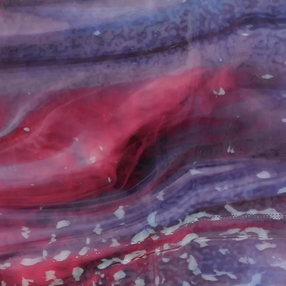 Cranberry Pink Transparent, Gold Purple Transparent, White Opalescent 3+ Color Mix, Soft Ripple Texture
