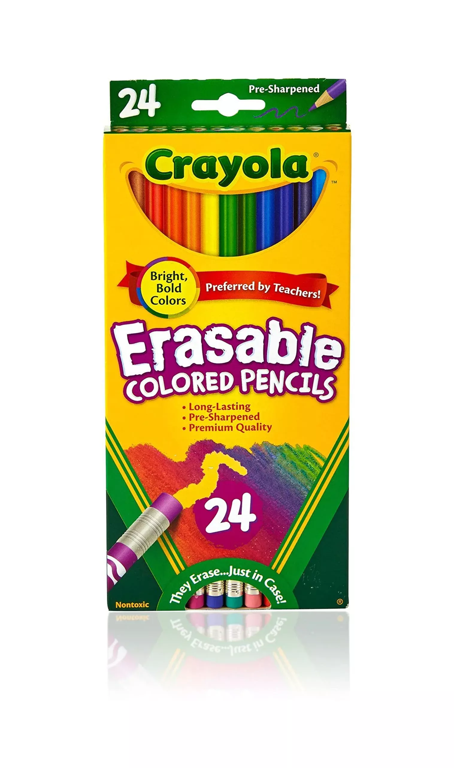 Crayola Erasable Colored Pencils for Kids, Assorted Colors, 24 Count