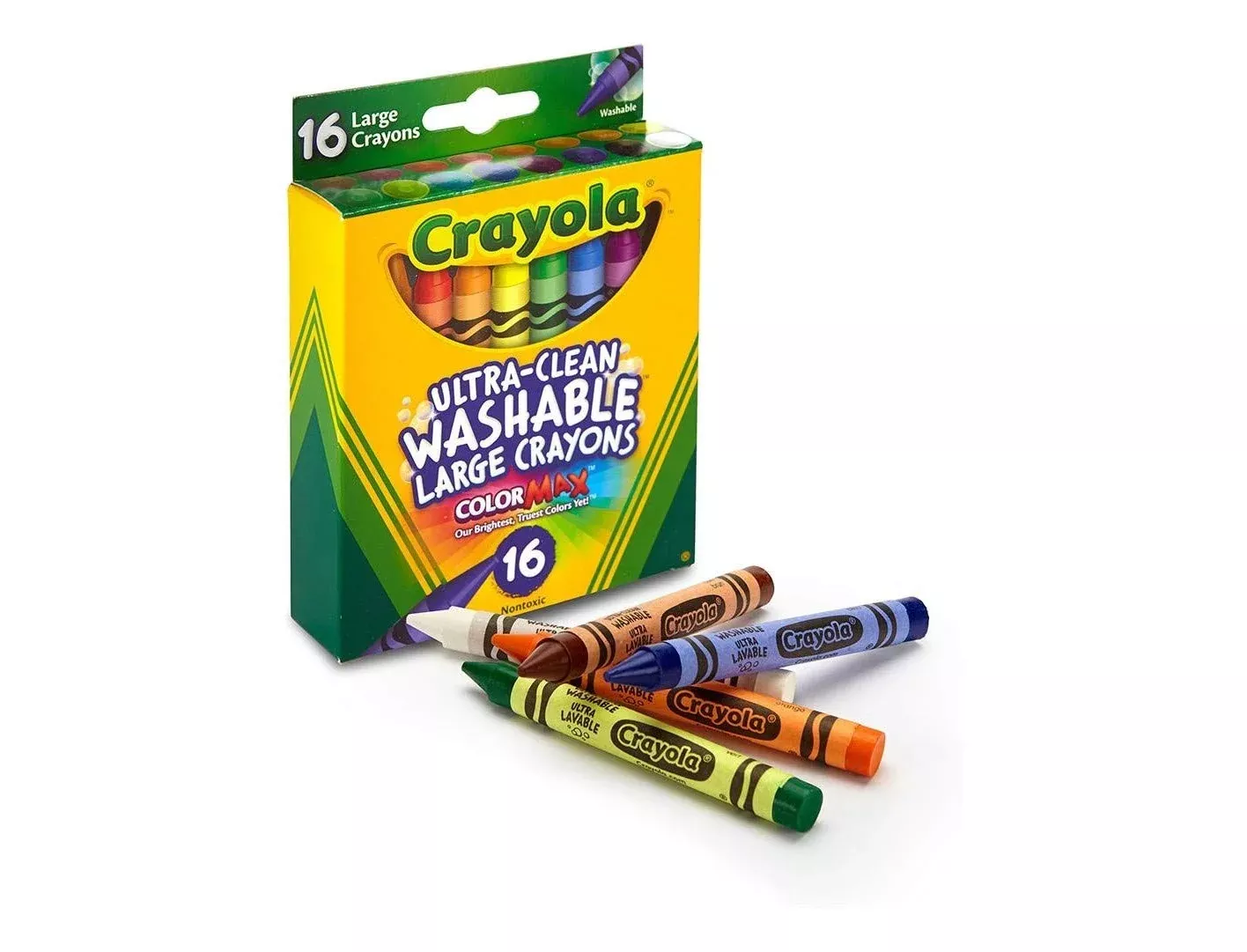 Crayola Large Washable Crayons Assorted Colors 16 Count Pack of 2