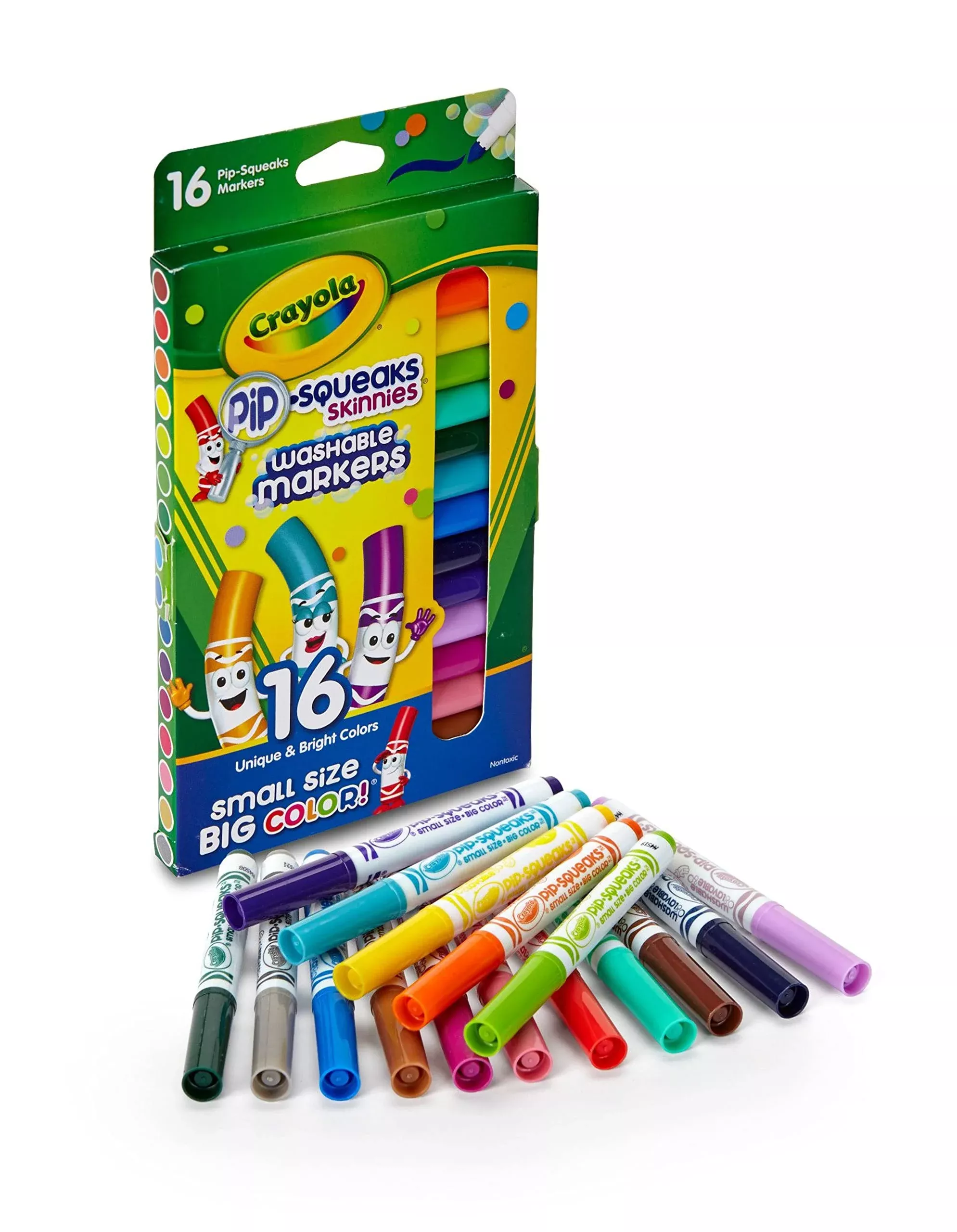 Crayola Pip Squeaks Skinnies Markers 16 Count Multicolor Non-toxic
