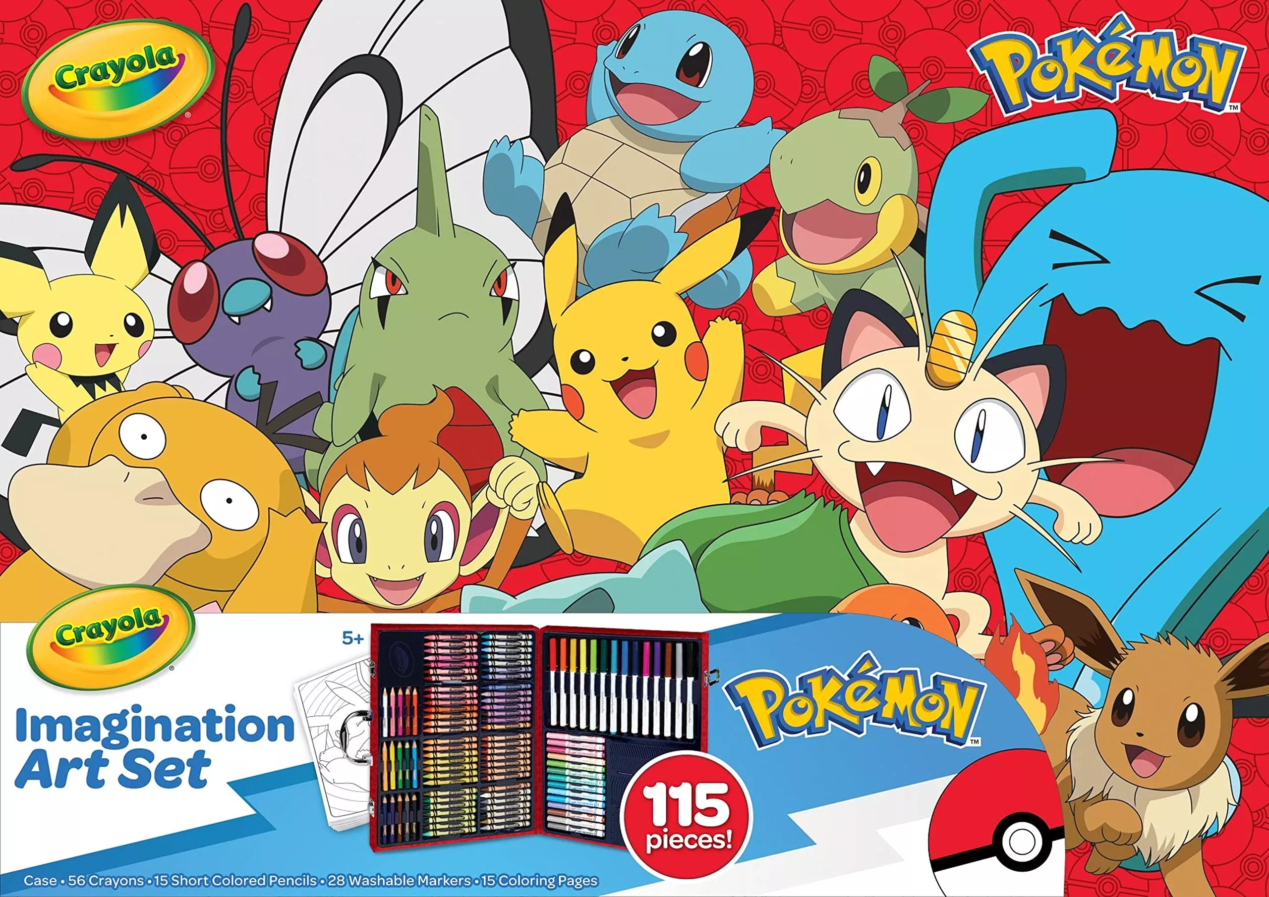 Crayola Pokémon Imagination Art Set, Assorted, 115 Art Tools
