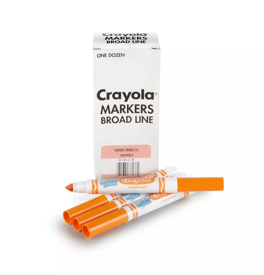 Crayola Washable Markers Broad Line Orange 12 Count
