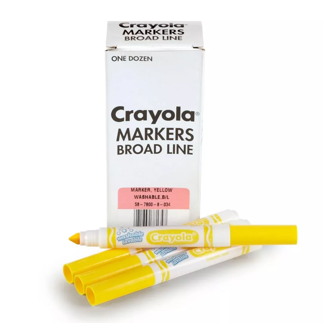 Crayola Washable Markers Yellow 12 Count Broad Line Art Supplies