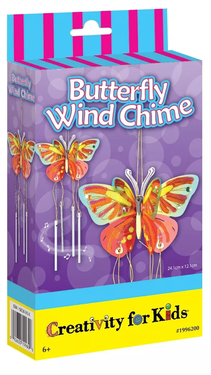 Creativity for Kids Butterfly Wind Chime Craft Kit, Red
