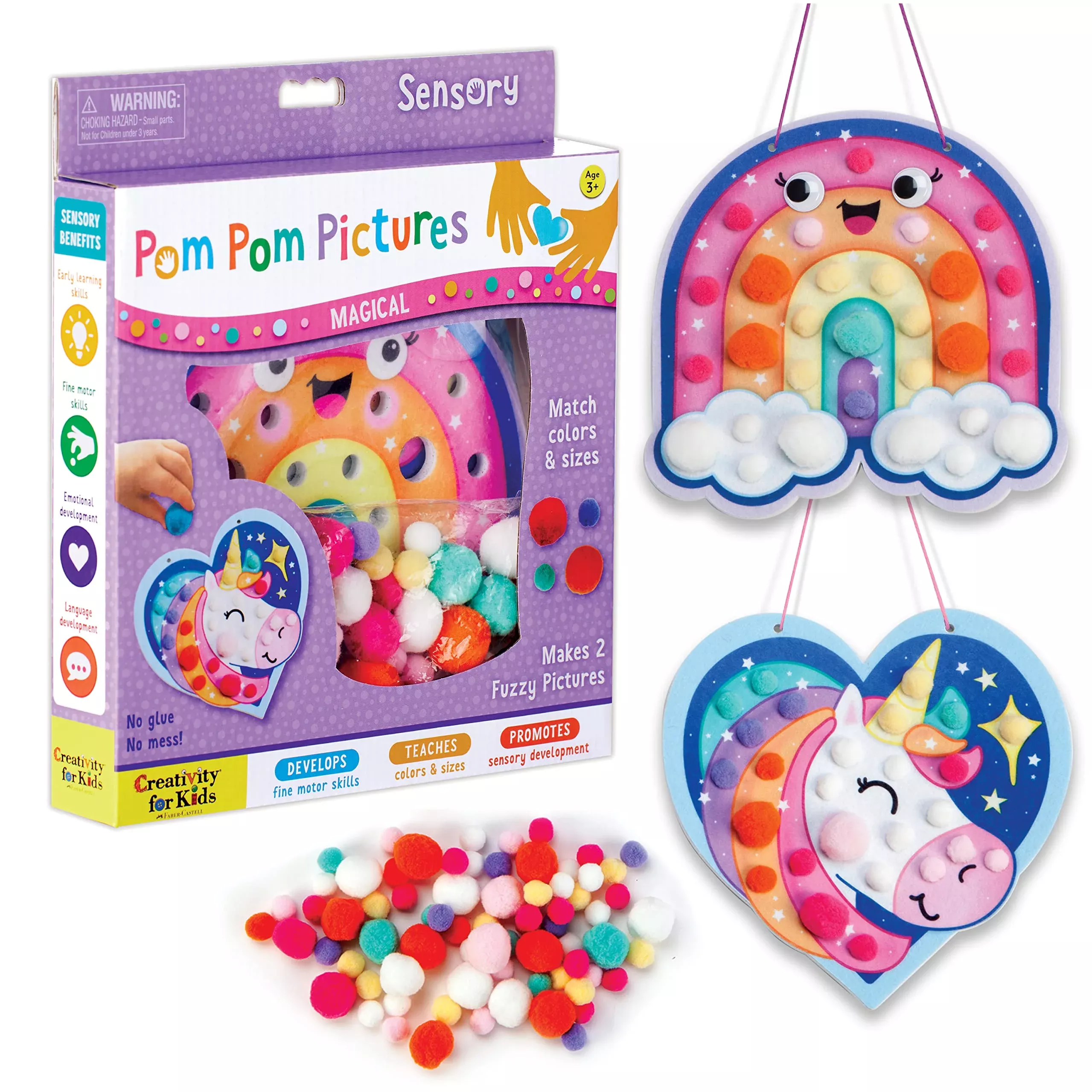 Creativity for Kids Pom Pom Pictures Unicorn Craft Kit, Multi-Color, Small
