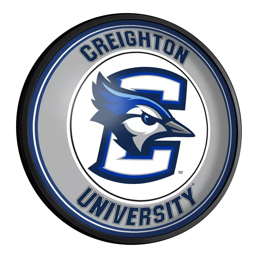 Creighton Bluejays: Round Slimline Lighted Wall Sign