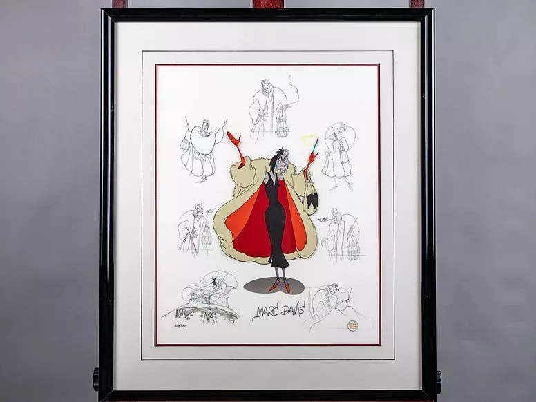Cruella Deville 101 Dalmatians Limited Edition Cel Signed 1995 Disney